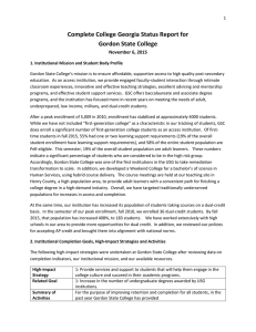 Complete College Georgia Status Report for Gordon State College November 6, 2015