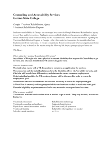 Counseling and Accessibility Services Gordon State College  Georgia Vocational Rehabilitation Agency