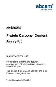 ab126287 Protein Carbonyl Content Assay Kit Instructions for Use
