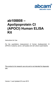 ab108808 – Apolipoprotein CI (APOCI) Human ELISA Kit