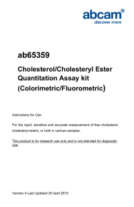 ab65359 ) Cholesterol/Cholesteryl Ester Quantitation Assay kit