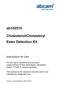 ab102515 Cholesterol/Cholesteryl Ester Detection Kit Instructions for Use