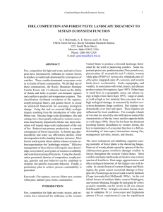 FIRE, COMPETITION AND FOREST PESTS: LANDSCAPE TREATMENT TO SUSTAIN ECOSYSTEM FUNCTION