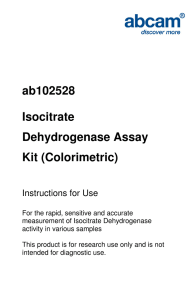ab102528 Isocitrate Dehydrogenase Assay Kit (Colorimetric)