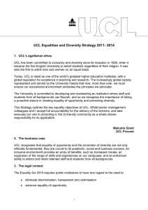 UCL Equalities and Diversity Strategy 2011- 2014