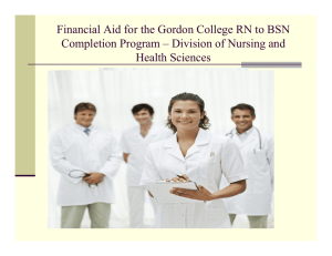 Financial Aid for the Gordon College RN to BSN Health Sciences