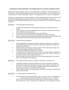AGREEMENT FOR INTERNSHIP AND OTHER SERVICE LEARNING OPPORTUNITIES