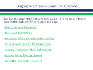 Brightspace/Desire2Learn 10.3 Upgrade