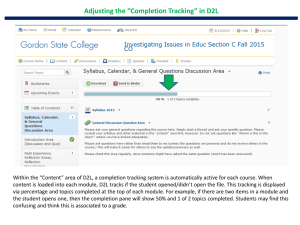 Adjusting the “Completion Tracking” in D2L