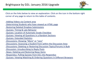 Brightspace by D2L: January 2016 Upgrade