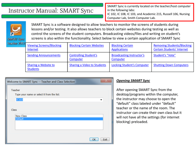 Instructor Manual: SMART Sync