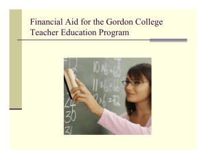 Financial Aid for the Gordon College Teacher Education Program