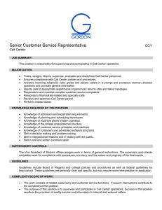 Senior Customer Service Representative  CC/1 Call Center