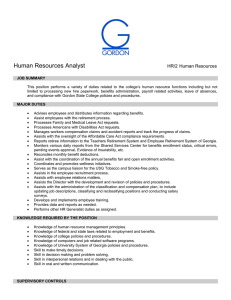 Human Resources Analyst HR/2 Human Resources