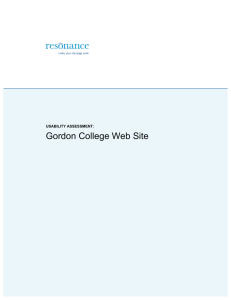 Gordon College Web Site  USABILITY ASSESSMENT: