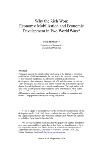 Why the Rich Won: Economic Mobilization and Economic Mark Harrison**
