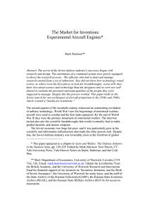 The Market for Inventions: Experimental Aircraft Engines*