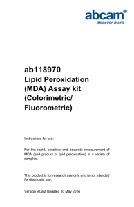 ab118970 ) Lipid Peroxidation (MDA) Assay kit