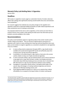 Warwick Policy Lab Briefing Note: E-Cigarettes Headlines