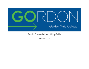   Faculty Credentials and Hiring Guide  January 2015 