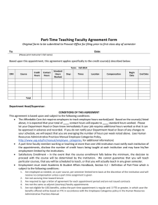 Part-Time Teaching Faculty Agreement Form