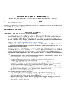 Part-Time Teaching Faculty Agreement Form