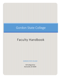 Gordon State College  Faculty Handbook GORDON STATE COLLEGE