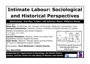 Intimate Labour: Sociological and Historical Perspectives