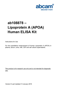 ab108878 – Lipoprotein A (APOA) Human ELISA Kit