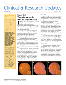 Clinical &amp; Research Updates  Stem Cell Transplantation for