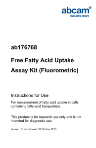 ab176768 Free Fatty Acid Uptake Assay Kit (Fluorometric) Instructions for Use
