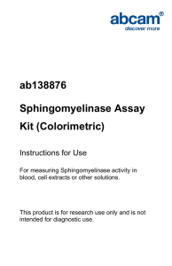 ab138876 Sphingomyelinase Assay Kit (Colorimetric) Instructions for Use