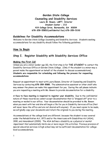 Gordon State College Counseling and Disability Services