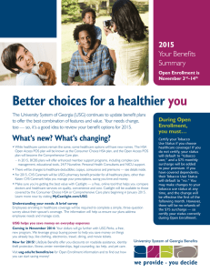 Better choices for a healthier you 2015 Your Benefits