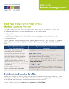 Help your dollars go further with a Flexible Spending Account 2015 Benefits
