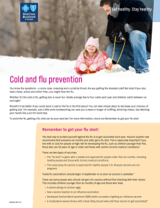 Cold and flu prevention Get healthy. Stay healthy. Wellpoint logo centered