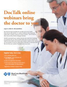 DocTalk online webinars bring the doctor to you