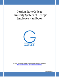 Gordon State College University System of Georgia Employee Handbook