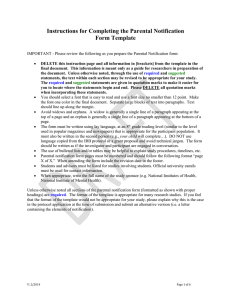 Instructions for Completing the Parental Notification Form Template