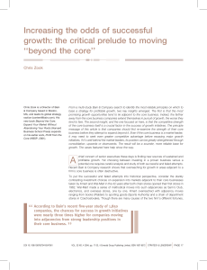 Increasing the odds of successful growth: the critical prelude to moving