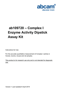 ab109720 – Complex I Enzyme Activity Dipstick Assay Kit