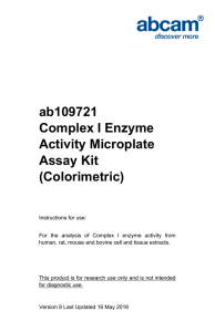 ab109721 Complex I Enzyme Activity Microplate Assay Kit