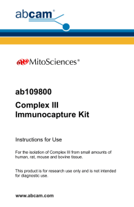 ab109800 Complex III Immunocapture Kit Instructions for Use