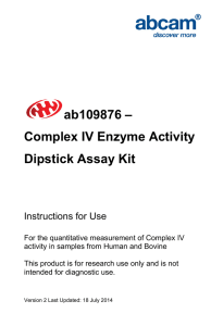 ab109876 – Complex IV Enzyme Activity Dipstick Assay Kit Instructions for Use