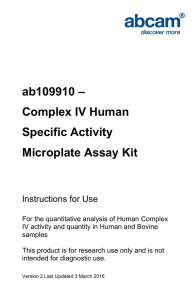 ab109910 – Complex IV Human Specific Activity Microplate Assay Kit