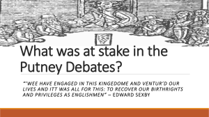 What was at stake in the Putney Debates?