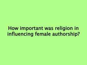 How important was religion in influencing female authorship?