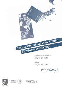 Transnational German Studies Workshop Graduate ProGrAMMe