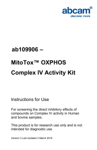 ab109906 – MitoTox™ OXPHOS Complex IV Activity Kit Instructions for Use