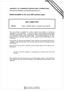 MARK SCHEME for the June 2005 question paper  9691 COMPUTING www.XtremePapers.com